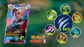 25 KILLS NEW IXIA ONE HIT BUILD AND EMBLEM - BUILD TOP 1 GLOBAL ixia ~ MLBB