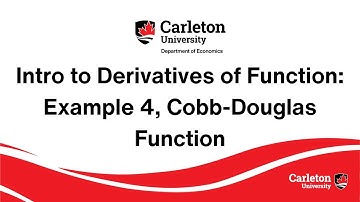 Intro to Derivatives of Function – Example 4, Cobb Douglas Function