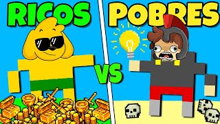 RICOS INTELIGENTES vs POBRES TONTOS 😂 ¿QUIÉN GANARÁ? 🤔 INVICTOR WorldBox