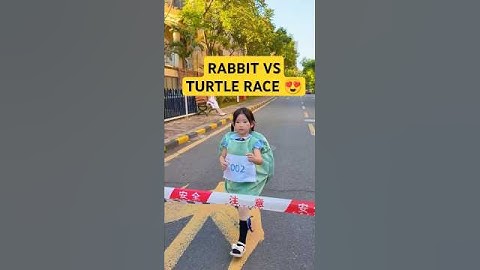 RACE CHALLENGE 😍龟兔赛跑：好可爱的小乌龟#shortS #angel #clown #rabbit #turtle #race #funny #comedyshorts