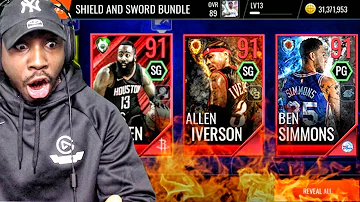 NEW 91 MASTER IVERSON & SIMMONS IN FIRE & ICE PACK OPENING! NBA Live Mobile 18 Ep. 23