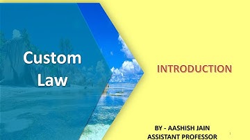 Custom Law - Introduction || B.Com (H)