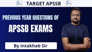 L1 I APSSB PREVIOUS YEAR QUESTIONS I GENERAL KNOWLEDGE I by Intakhab Ali Sir