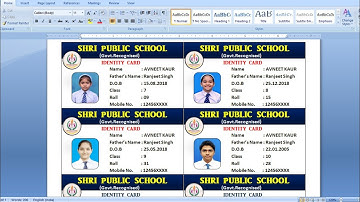 Creative Multiple ID Card Designs in Word | Multiple ID Card kaise banaye | Microsoft word 2007