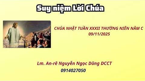 Suy niệm Lời Chúa Chúa Nhật XXXII thường niên năm C 08/11/2025 Lm. AN-rê Nguyễn Ngọc Dũng DCCT
