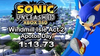 Sonic Unleashed Windmill Isle Day Act 2 Speedrun 1:13.73 (Superspeed)