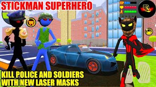 Stickman Superhero - Kill Police And Soldiers With New Laser Masks #3 - Android Gameplay FHD screenshot 5