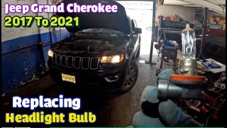 Replacing Head Light BULB on Jeep Grand Cherokee 2017 to 2022