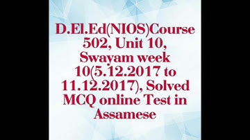 D.El.Ed, COURSE 502, UNIT 10, SOLVED MCQ TEST
