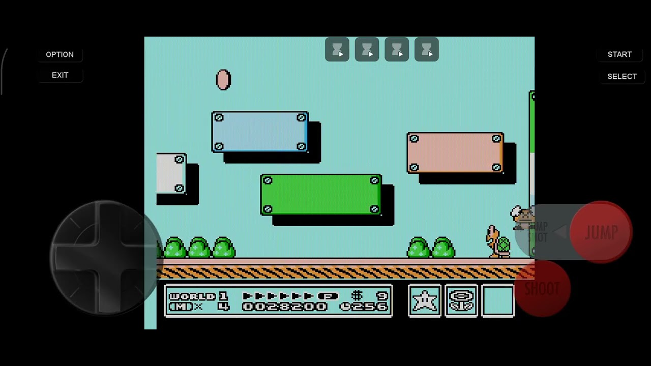 Jugando Mario Bros 3  y en el nivel 4 sale mal