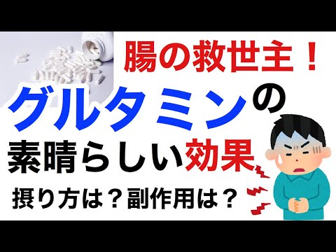 腸の救世主「グルタミン」の素晴らしい効果とは？摂り方は？副作用は？グルタミン酸との違い。【栄養チャンネル信長】