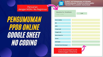 Aplikasi Pengumuman PPDB Oline Tanpa Coding Dengan Google Data Studio