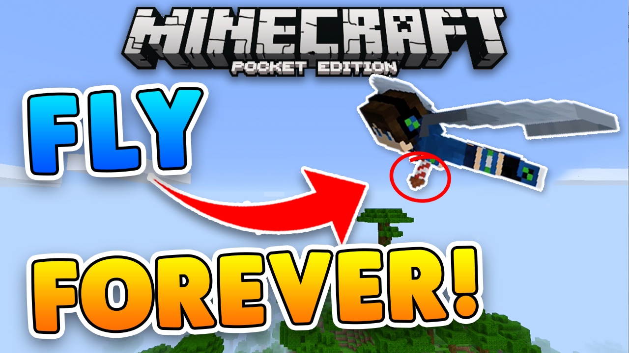 FLY FOREVER in Minecraft PE w/ ELYTRA!! Infinite Elytra Wings Addon