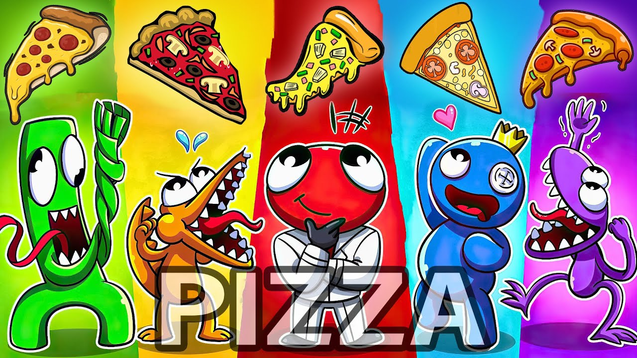 Delicious Rainbow Friends - PIZZA [RED + GREEN + ORANGE] 