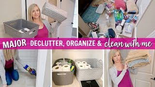 *MAJOR* ORGANIZE, DECLUTTER \& CLEAN WITH ME! | CLOSET ORGANIZATION IDEAS | DOLLAR TREE \& TARGET