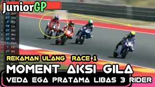 moment Gila‼️VEDA EGA PRATAMA libas 3 pembalap termasuk hakim danish & LANGSUNG MENYODOK KE POSISI 4