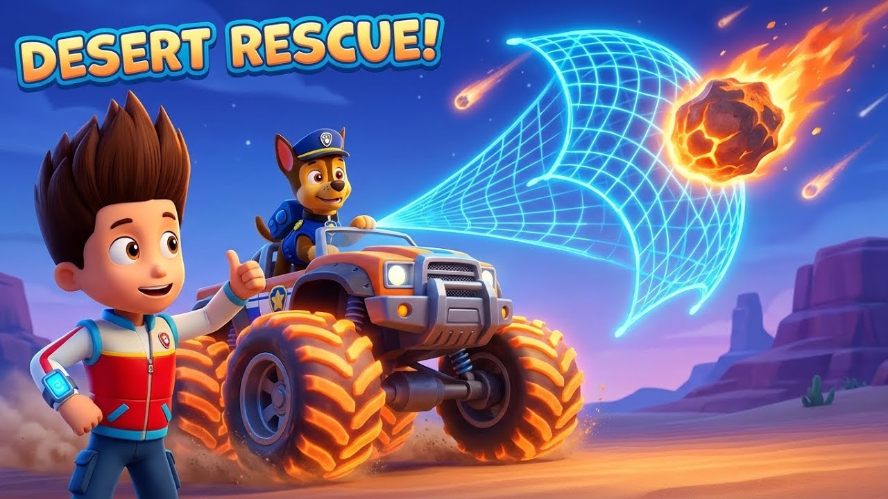 PAW Patrol: Rescue Wheels – The Desert Meteor Shower! ☄️🛻 | Chase’s Monster Truck Save & Cosmic