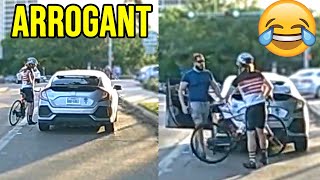 CYCLIST WANTED to PLAY DIRTY then GOT in CONFLICT with STRONGMAN | Epic Biker Moments