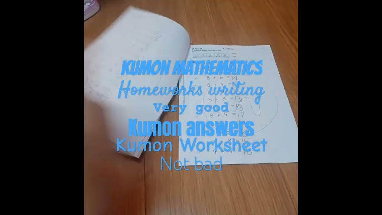 Kumon Mathematics Homeworks Writing Very good Kumon Answers Kumon