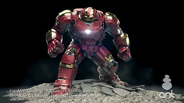 Iron Man Gamma Protocol - Hulkbuster turntable - render with Vray