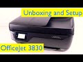 HP Officejet 3830 Wireless Setup and Unboxing | and Ink Install - All in one Printer setup