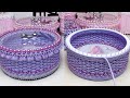 DIY Tutorial Beautiful PVC Board, Nylon Rope Hand Woven Basket With Simple Craft Ideas