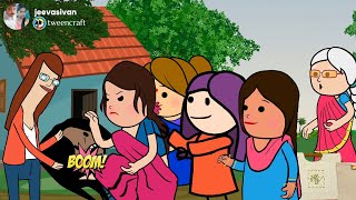part-1240: They are fighting on the street, grabbing the old woman's hair and crossing the street...