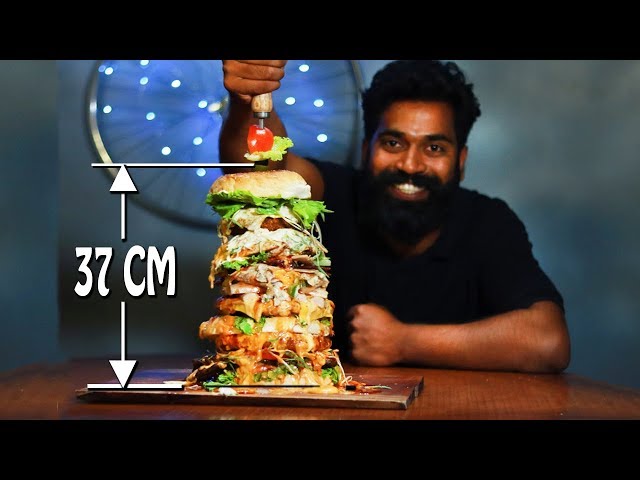 BURGER CHALLENGE - India's Largest Burger | M4 Tech Vlog | 14.5 Inch ( 37 CM ) class=