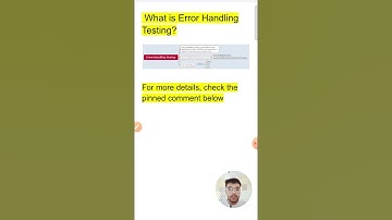 What is Error Handling Testing | 1 min - Software Testing Shorts #107