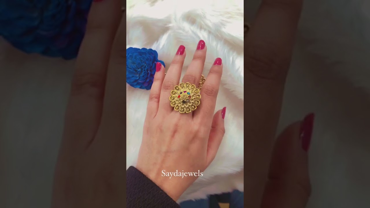 Sayda Jewels Antique Gold Plated Adjustable Ring ✨ Timeless Elegance for Every Occasion 💍 I Antique