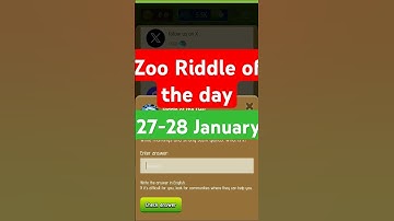 Zoo Riddle of the day 27 January | Riddle of the day zoo | Zoo today Riddle of the day