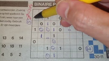 Wednesday. Bonus Extra edition (#5564) Binary01 Sudoku puzzle. 11-30-2022 Extra part 3 of 4