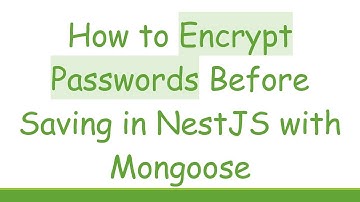 How to Encrypt Passwords Before Saving in NestJS with Mongoose