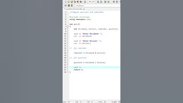 Compute Quotient and Reminder in 30 seconds in C++ | C++ Programming