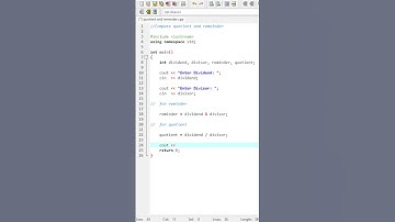 Compute Quotient and Reminder in 30 seconds in C++ | C++ Programming