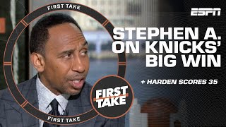 Stephen A. reacts to the Knicks' win vs. the Lakers \& Harden's 35-PT night | First Take YT Exclusive