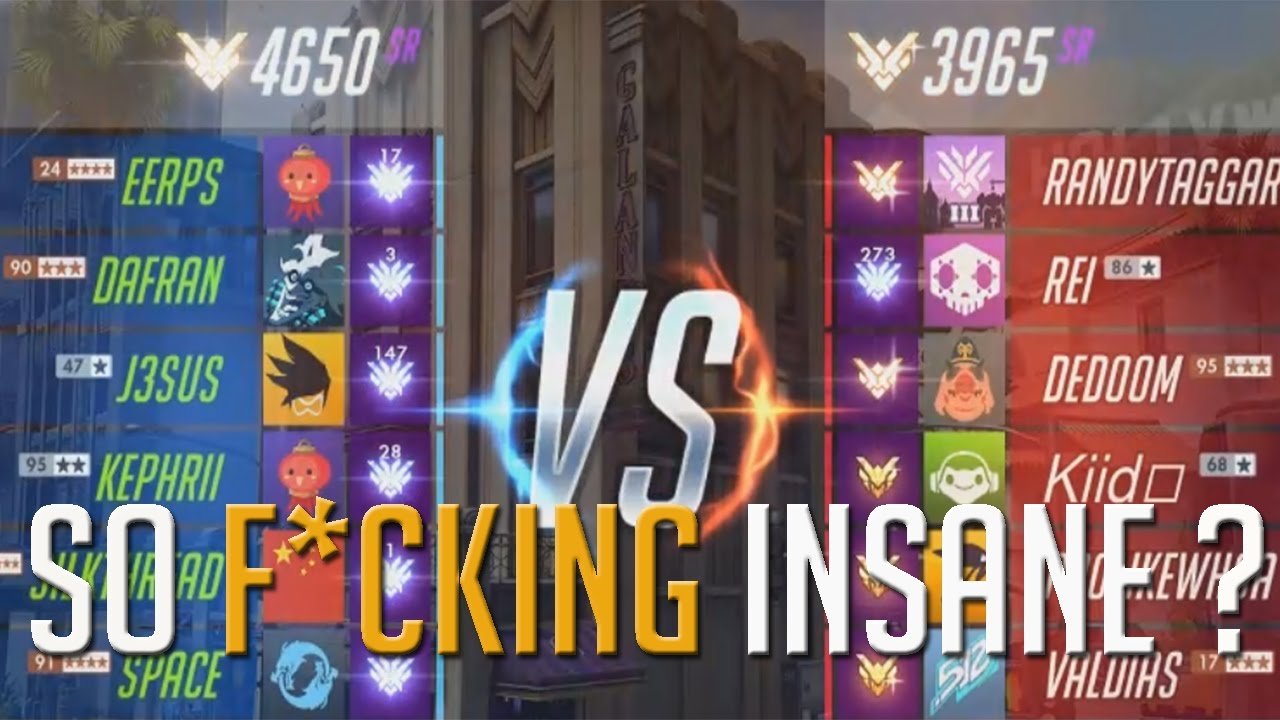 [Overwatch] Highest Rank MMR Group? 4650 MMR Team Against 3965 MMR