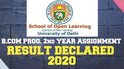 SOL B.COM PROG Second year assignment result declared 2020