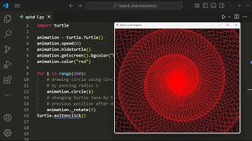 Hypnotic Spiral Circles using Python Turtle Graphics | @geekbyte01