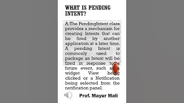 What is Pending Intent | Android Exam | Android Interview Questions and Answers