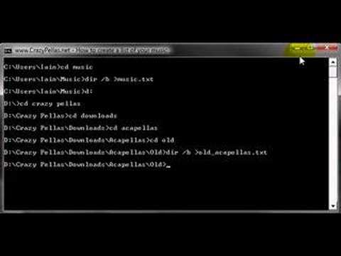 How to create a list of files from command prompt - YouTube