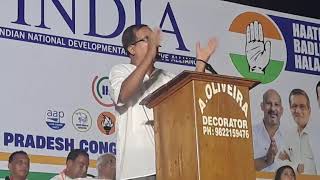 Goan Reporter: Adv Radharao speaking at Congress South Goa Loksabha Capt Viriato meeting in CURTORIM