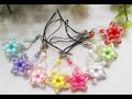 DIY kawaii bead  five-pointed star keychain 水晶串珠教学 可爱的管形五角星挂饰