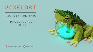 Voxel Art - Tiddalik the Frog - Magicavoxel Timelapse