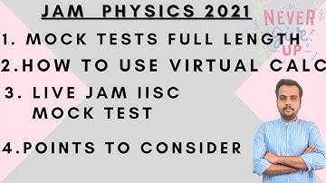 IIT JAM Physics 2021 | Full Length Mock Tests | How to use virtual calculator | live iisc mock test