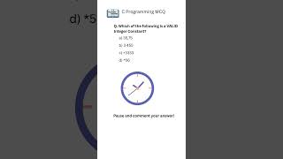 C Programming MCQ: Can You Pick the Correct Integer Constant? #cquiz #shorts