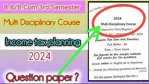 Income tax planning For B.A /B.Com 3rd Sem//New Nep  course for Important Questions 📃