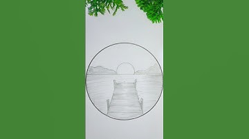 how to make a circle drawing with sunset #loveart #drowingtutorial #shortvideo #art #kajalart