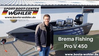 : Brema Fishing Pro V 450 mit Mercury F50 ELHPT, Aluminium Angelboot, Mid-Size Tiller