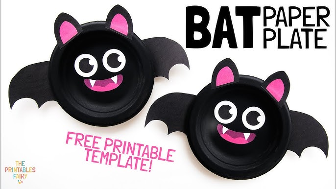 paper-plate-bat-halloween-craft-youtube for Free Printable Bat Craft Template Paper Plate Bat - Halloween Craft - YouTube for Free Printable Bat Craft Template